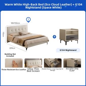 Creamy Style Techno Fabric Bed