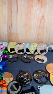 Bombompaaw Customized Pet Name Tag Collar Stainless Steel Round Bone Dog Name Tag Teg Nama Kucing Locket Kucing Nama