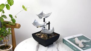 LED Tabletop Rockery Water Fountain Ornament - Home Gardening Decoration Quiet Flowing Water Craft Desktop Decor & Gift