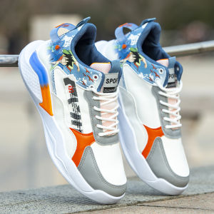 Mens High Top Board Shoes Spring New Leather Surface Breathable Anti-Slip Casual Sports Shoes Comfortable All-Match Style