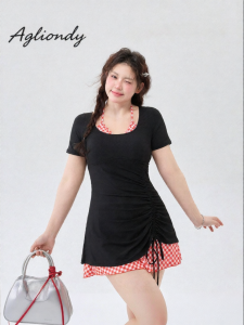 Agliondy | Plus Size Slimming Conservative Swimwear for Slightly Overweight Women