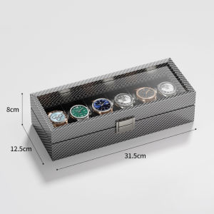 Carbon Fiber Watch Box 6/10/12 Slots Luxury Leather Interior Watch Display Storage Case Organizer