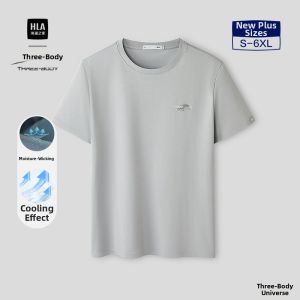 HLA | Three-Body English Logo Series Cool and Moisture-Wicking Mens Short T-Shirt