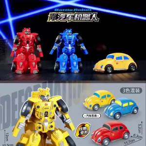 1pc inertial deformation car robot small car boy cartoon action character robot car engineering model children