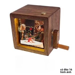 Mô Hình Gỗ Tự Làm Máy Lật Ảnh Bằng Tay Phát Sáng Dùng Để Lưu Giữ Kỷ Niệm Trang Trí Nhà Cửa Chứa Được 8/16 Ảnh