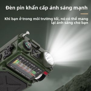 Đài Phát Thanh Cầm Tay Năng Lượng Mặt Trời Đa Năng Ngoài Trời Thiết Bị Sinh Tồn Khẩn Cấp Đèn Pin Phát Điện Bằng Tay