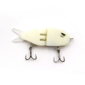 Hopeblaze White Fish Jointed Swimbait 6cm 6.8g Deep Water Hard Bait Replaceable Soft Tail Trout Bass Fishing Lure
