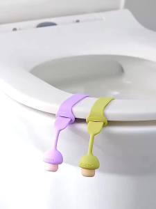 DÂY NÂNG NẮP BỒN CẦU SILICONE COMBO 4 CÁI – PHỤ KIỆN TOILET NHỎ GỌN CÓ KHÓA ĐIỀU CHỈNH 24CM