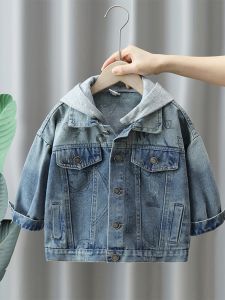 Boys Spring Autumn Denim Jacket Fashionable Childrens Clothing Korean Style Medium Small Kids Outerwear Trendy Fall Jacket