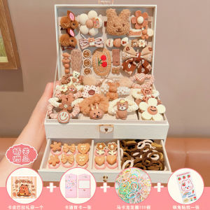 Korean Style Childrens Hair Accessories Set Gift Box Little Girls High End Hair Clips Bangs Clips Hair Ties Headwear Jewelry Box