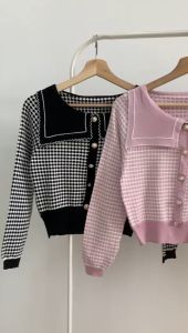 BL0675 Sailor Collar Longsleeve Knit Top