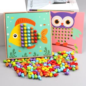 Educational Wooden Peg Board for Early Childhood Development 2-3Y Age
