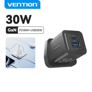 Vention 30W GaN Charger USB C Charger for iPhone 16 15 14 13 Pro max Samsung PD 30W Fast Adapter Type C Charging Adapter plug for iPad Pro iPad mini Apple Charger Usb Adapter