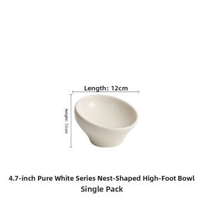 YOGEHOME | Pure White Ceramic Nest-Shaped Sauce Dish