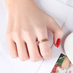 Trendy Korean-style Titanium Steel 18K Rose Gold Ring Pinky