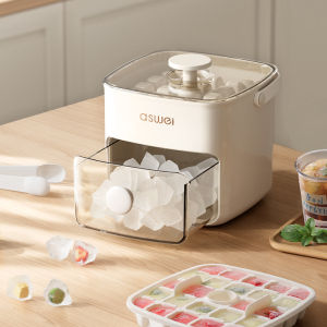 2-in-1 Ice Cube Maker makanan gred tekan jenis beku ais kiub peti sejuk buatan sendiri peti ais dimeteraikan dengan tudung