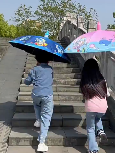 Childrens Umbrella Boy and Girl Cartoon Design for Kindergarten Primary School Student
