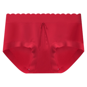 AIMO | กางเกงชั้นในทรงสามเหลี่ยมสีแดงสำหรับผู้หญิง ผ้าฝ้ายแท้ ป้องกันแบคทีเรีย วัสดุโมดอล กางเกงชั้นในไร้ตะเข็บ เอวกลาง ปีงู