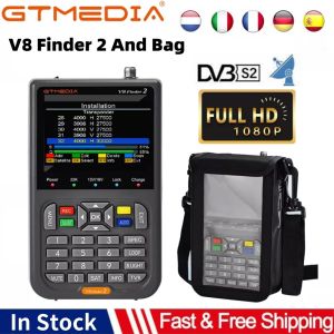 GT MEDIA | GTMEDIA V8 Finder 2 DVB-S/S2X Satellite Searcher 3.5 LCD Display 1080P Compliant Handheld Satellite Meter Support Loop Search
