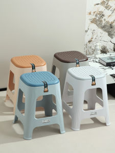 Thickened Plastic Stool for Home Use Durable Stackable round And Square Stools for Living Room And Dining Table Modern Simple Style