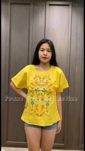 Lady Flower Top Bahan katun paris + bordir Ld 98cm P 62com 951