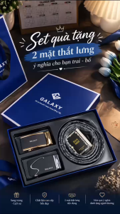 Set Thắt Lưng Nam 2 Mặt GALAXY Dây Lưng Nam Kiểu Hàn Quốc Dây Nịt Quà Tặng Cao Cấp Full Box Túi Xách Sang Trọng