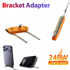 1/2/3PCS Type C Phone Charging Bracket Adapter 240W Fast Charging OTG Type-C Male to USB-C Female Converter With foldable Holder