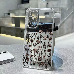 Phone Case For Honor 200 Lite 200Pro X7c Anti-drop Rose Flower Elegant Romantic Black Lace Pattern Silicone Soft TPU Grils Cover