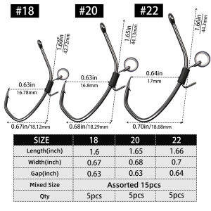 9KM DWLIFE | 9KM 3-15pcs Live Shrimp Hooks Catfish Hook Shrimp Holder Hook for Bass Trout Fishing High Strength Saltwater Freshwater Fishing