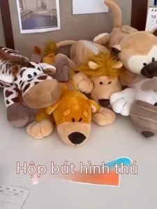 OUHOE | Gorilla Plush Pencil Case Big Capacity Cartoon Animal Stationery Bag for School Students Classroom Use