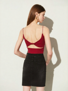 D-PLAY | Red Padded Cami Knot Back Summer Top