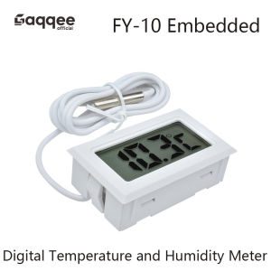 FY-10 Embedded Electronic Mini Home Digital Temperature and Humidity Meter White Ribbon Cable Without battery