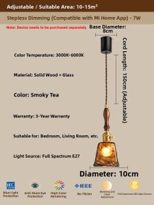 FANZHEN | Vintage Brown Glass Chandelier