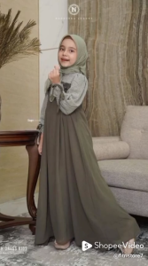 baju gamis anak tanggung remaja untuk usia 5-13 tahun bahan cringkle adem dan meyerap keringat