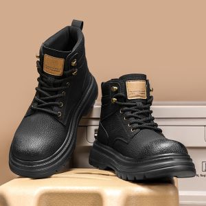 CONGLINSHIZI | High Ankle Boots for Men Thick Sole Elevation