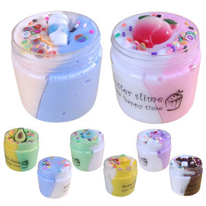 【New Arrival】 2 Colors Cloud Slime Kit Super Soft Fruitcake Sludge Toys Best Gifts Stress Relief Toy Safety Non-toxic for Kids Child