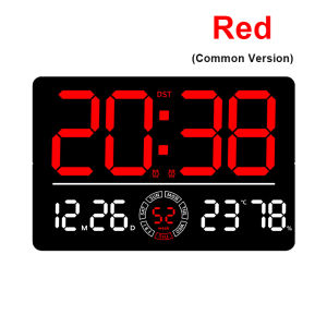 Large Digital Wall Clock 10 Brightness Adjustment Dual Alarm LED Clocks Week+Number of Weeks Alarm Clock with Timing Function
