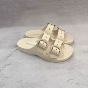 Womens adjustable double-strap casual slippers comfortable and durable.