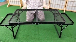 Outdoor folding table Portable grid folding table can be lifted aluminum folding table