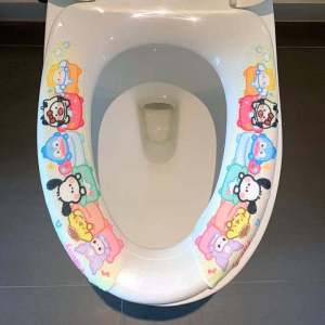 Cute Home Toilet Seat Cover Four Seasons Universal Adhesive Plush Warm Washable Travel Disposable Dormitory Winter
