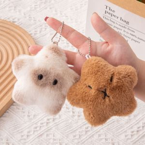 Ready Stock Squeaky Star CAPIBARA Pendant Cute Puffer Fish Plush Toy Keychain Creative Backpack Hanging Jewelry Friend Gift