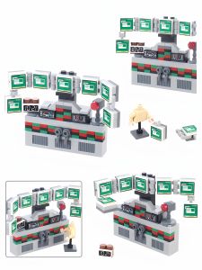 Smart Computer Research Assembly Toy Block Mountain Sea Script Scene Model Small Particle Computer Assembly Toys for Teenagers