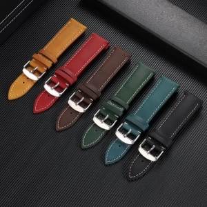 20mm 22mm Watchband Genuine Calfskin Watch Strap for Seiko Vintage Brown Strap Quick Release Bracelet for Men Women Accessories
