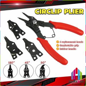 Homehub 4 In 1 Circlip Pliers Internal External Curved Straight Pliers Retaining Clips Snap Ring