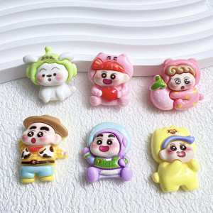 เคสโทรศัพท์มือถือ DIY ทำมือ ติดผม หัวเข็มขัดรองเท้า เครื่องประดับเรซิน ลายการ์ตูนน่ารัก สำหรับเด็กผู้ชาย