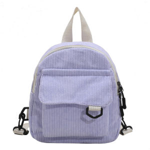 Solid Color Mini Backpack Corduroy Small Backpacks Simple Casual Student Bookbags Traveling Rucksack Fashion Women Soulder Bag