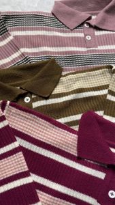 Melly Baju Rajut Setrip Wanita Kerah Polo