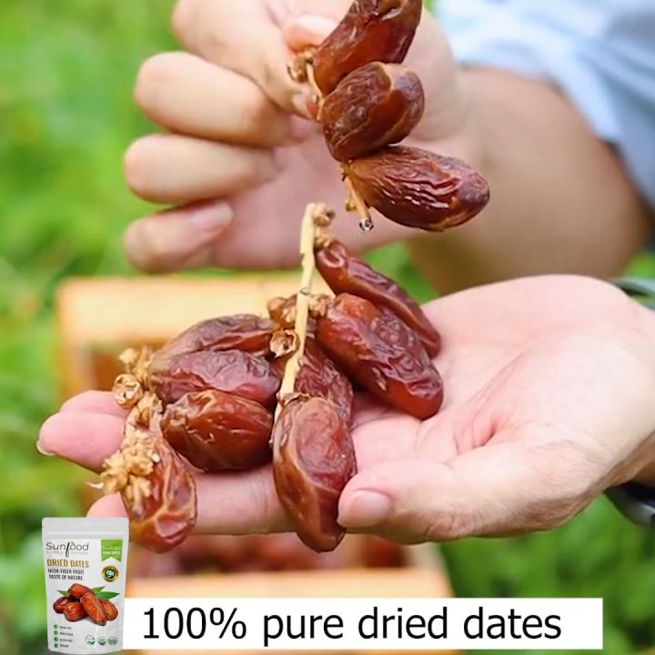 Pitted Dried Dates Organic Food Made in Dubai Product Hight Fiber Fruit Tastle Of Nature 200g By Sunfood