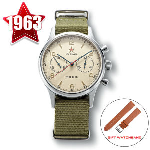 1963 Polit Chronograph Watch of men with Seagull ST1901 Movement Original Air Force 38mm Mechanical Wristwatches Reloj Homber