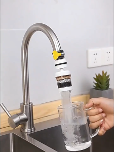 3PCS 6-Layer Faucet Water Filter - 360° Rotatable Retractable Splash-Proof Extender Universal Kitchen Activated Carbon Water Purifier Nozzle - earphea